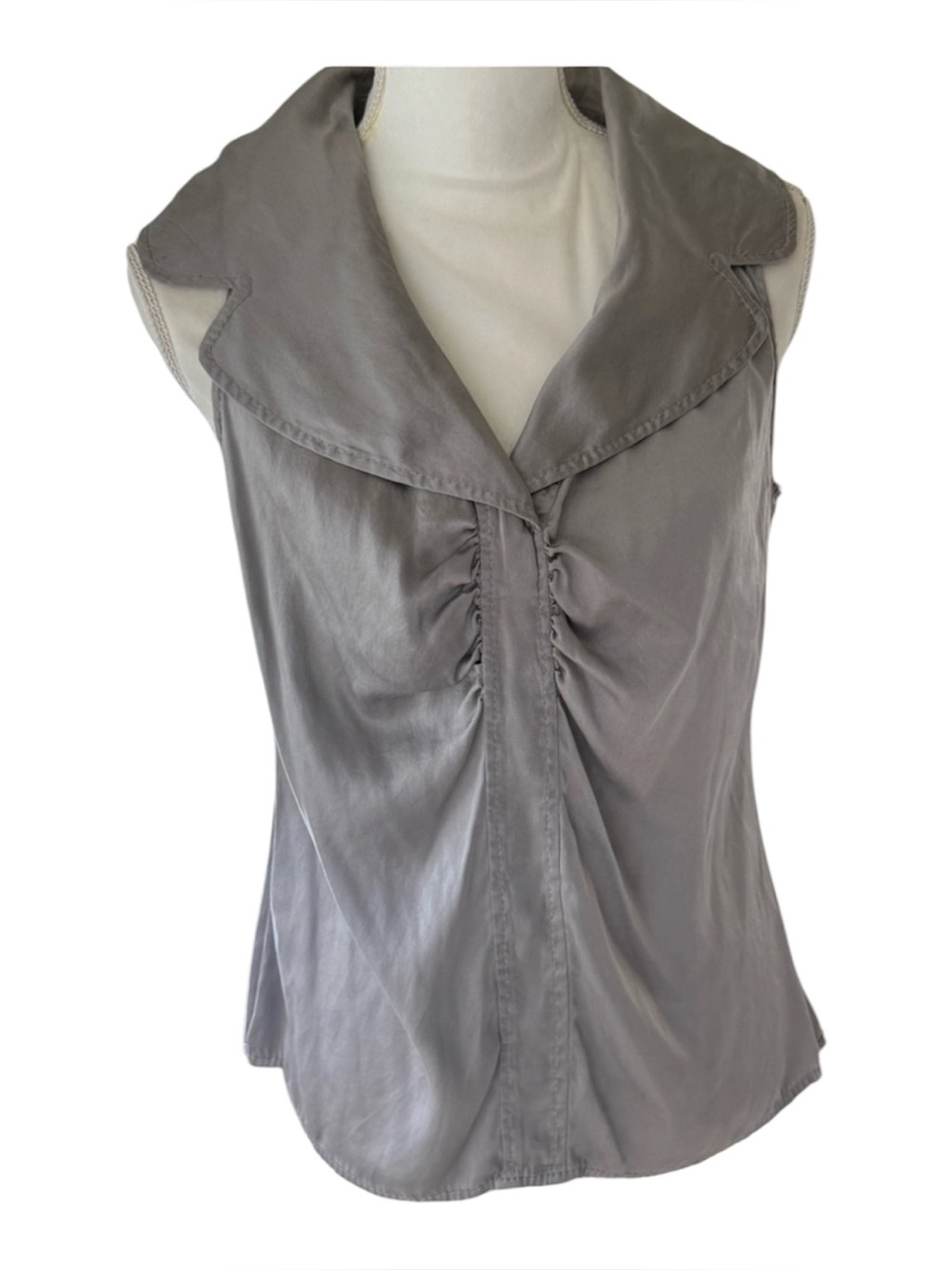 Ann Taylor silk blend sleeveless career blouse women's elegant classic